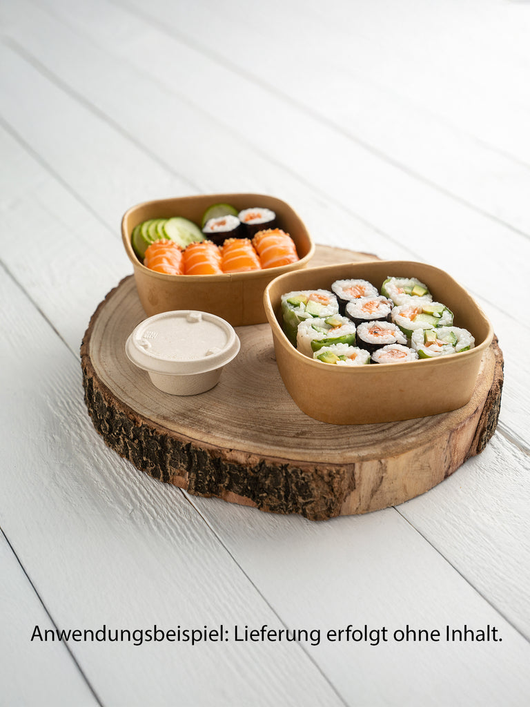 Kartonschale, braun, 350ml, quadratisch