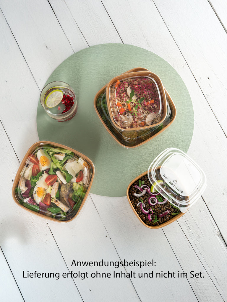 Kartonschale, braun, 350ml, quadratisch