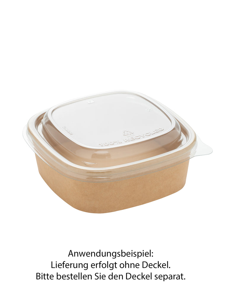 Kartonschale, braun, 600ml, quadratisch