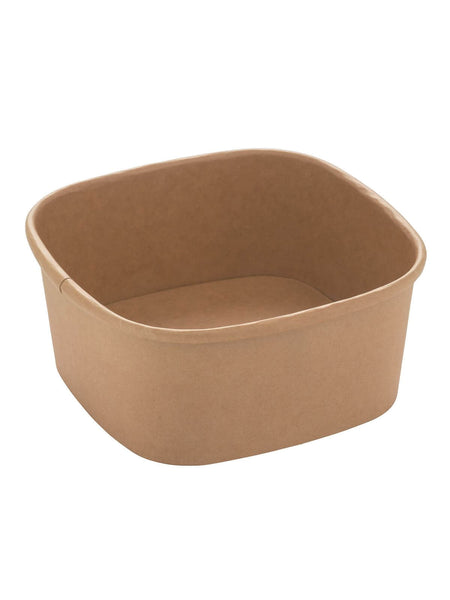 Kartonschale, braun, 600ml, quadratisch