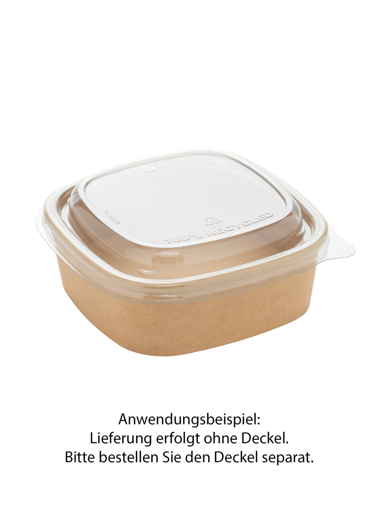 Kartonschale, braun, 900ml, quadratisch