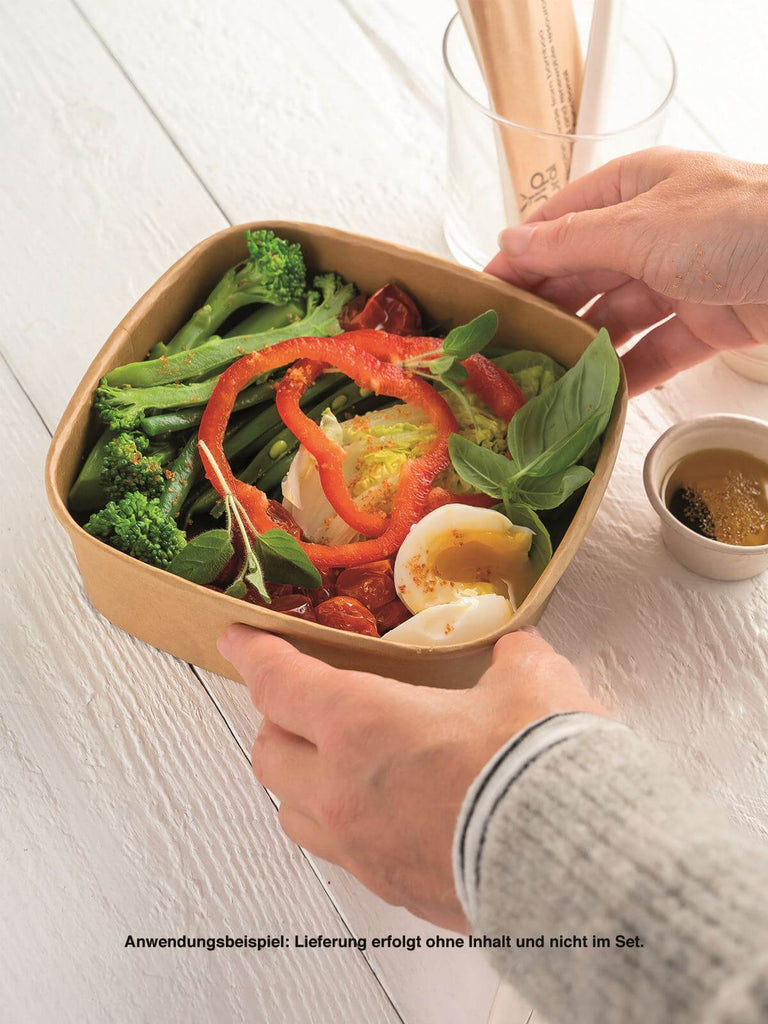 Kartonschale, braun, 900ml, quadratisch