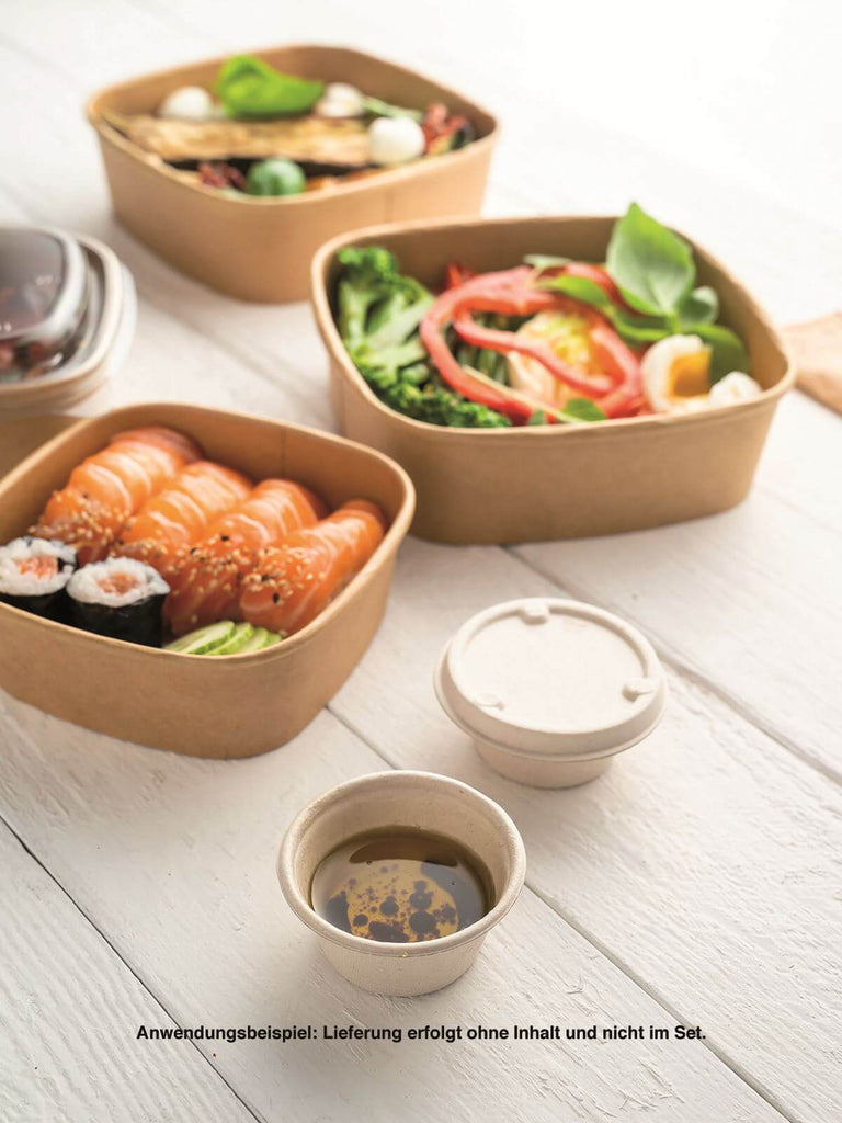 Kartonschale, braun, 900ml, quadratisch