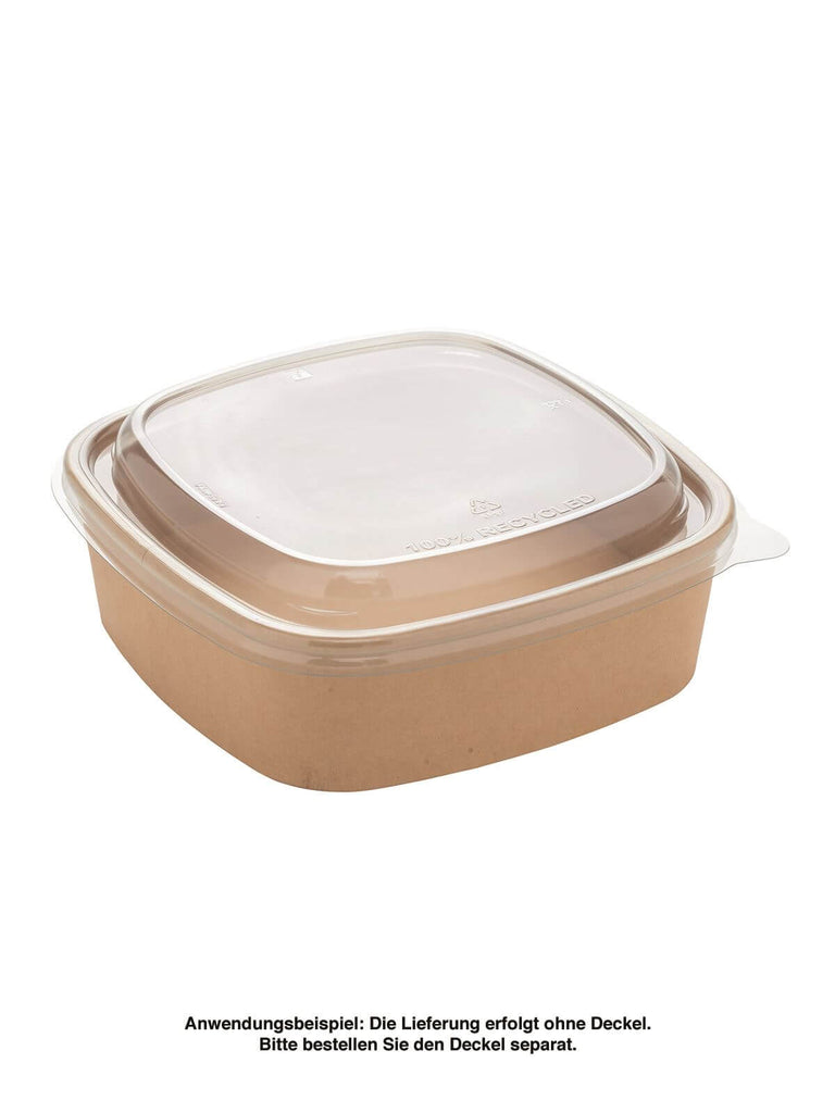 Kartonschale, braun, 1200ml, quadratisch