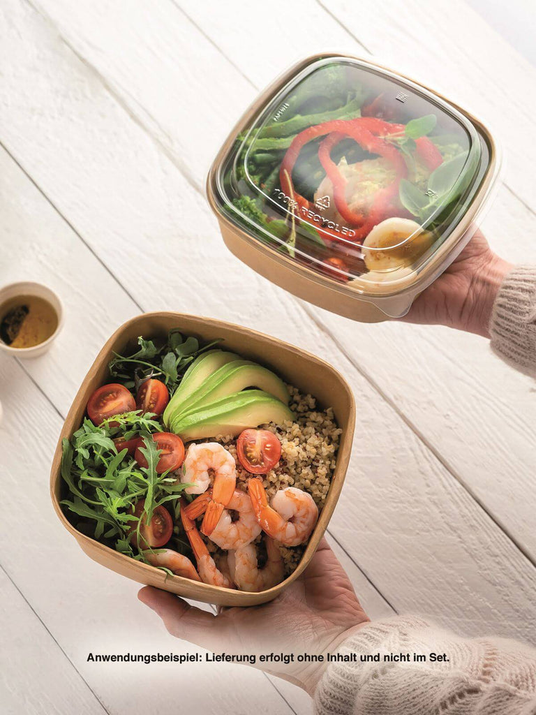 Kartonschale, braun, 1200ml, quadratisch