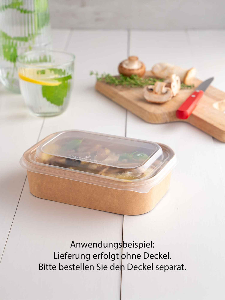 Pappschale, braun, 500ml, rechteckig