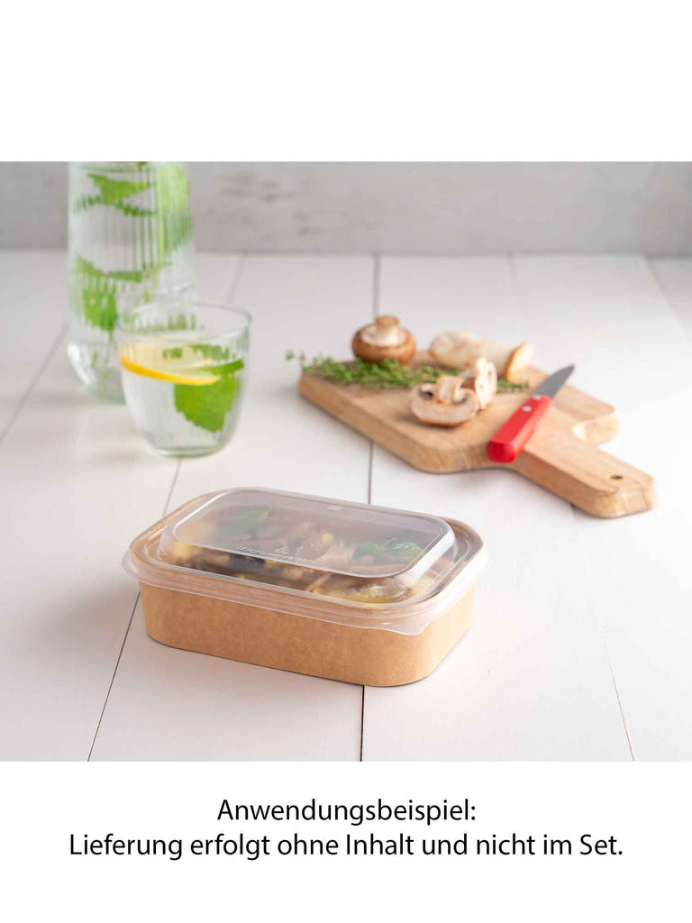 Pappschale, braun, 500ml, rechteckig