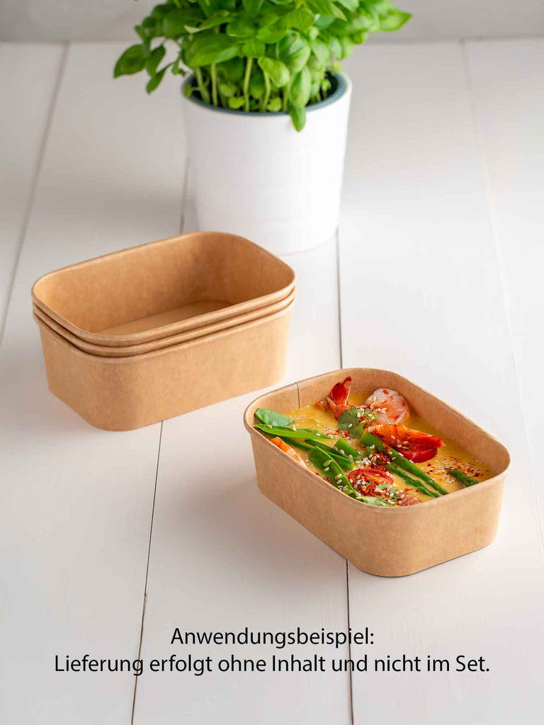 Pappschale, braun, 650ml, rechteckig