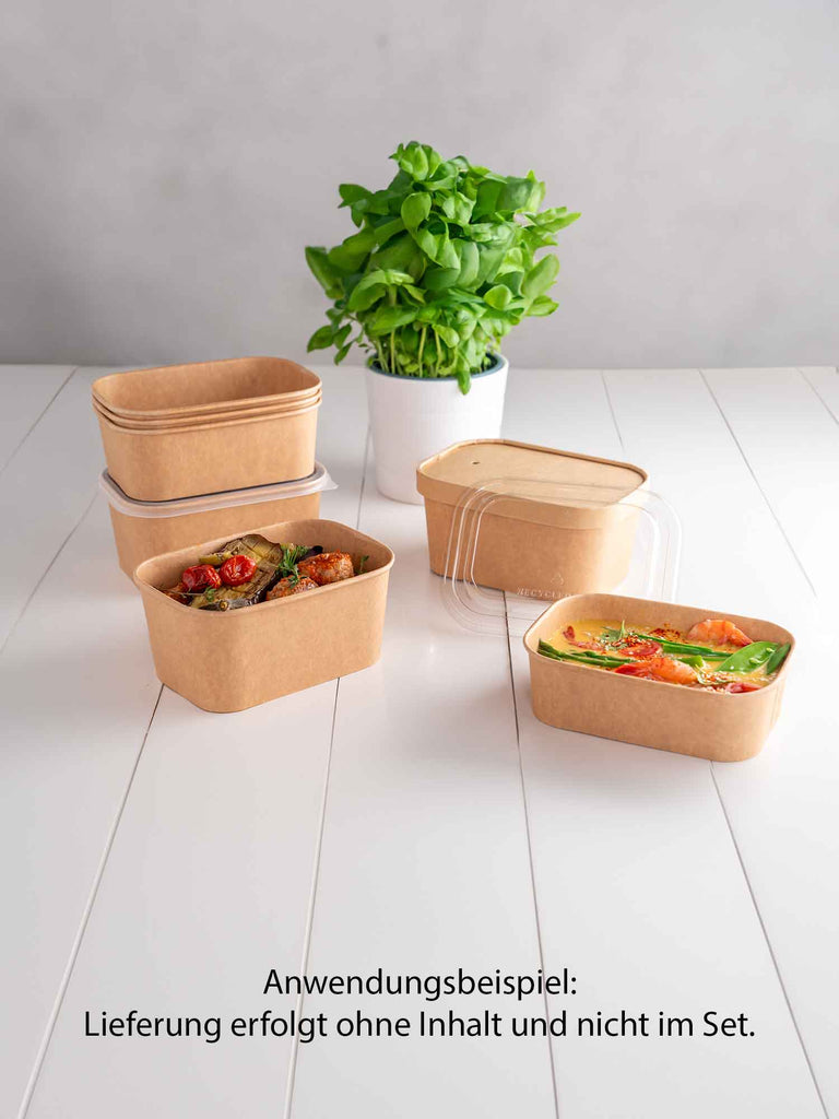 Pappschale, braun, 650ml, rechteckig