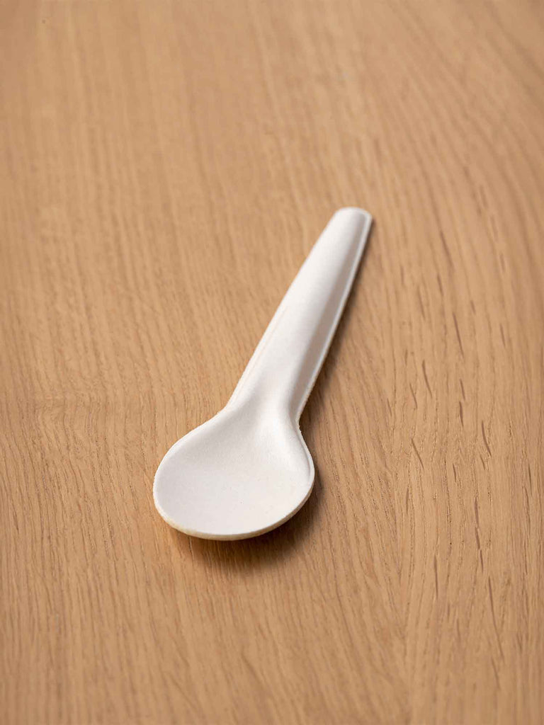 Papier Kaffeelöffel, 130mm, weiß