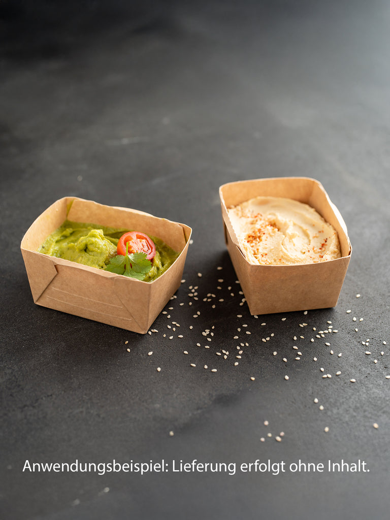 Deli2Go Feinkostbecher, Pappe, braun, 250ml, rechteckig