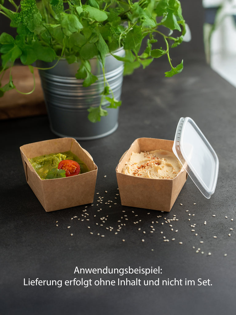 Deli2Go Feinkostbecher, Pappe, braun, 250ml, rechteckig