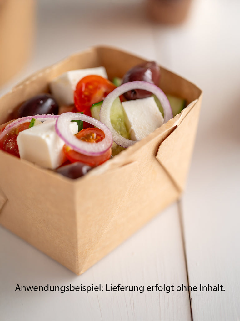 Deli2Go Feinkostbecher, Pappe, braun, 375ml, rechteckig