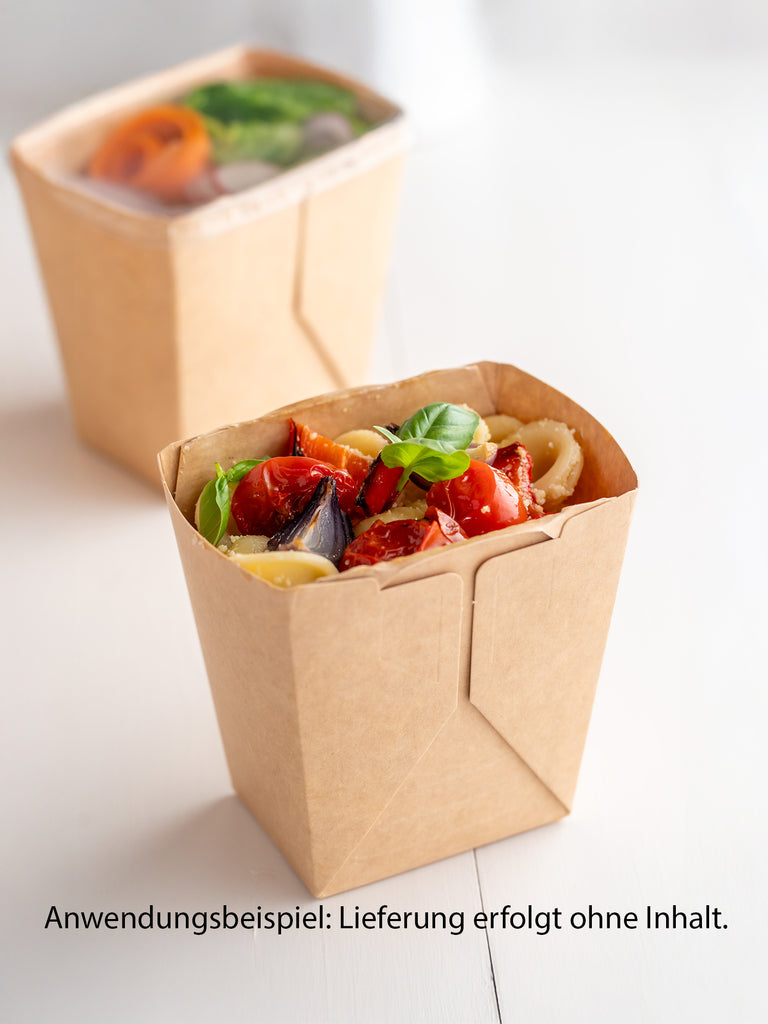 Deli2Go Feinkostbecher, Pappe, braun, 500ml, rechteckig