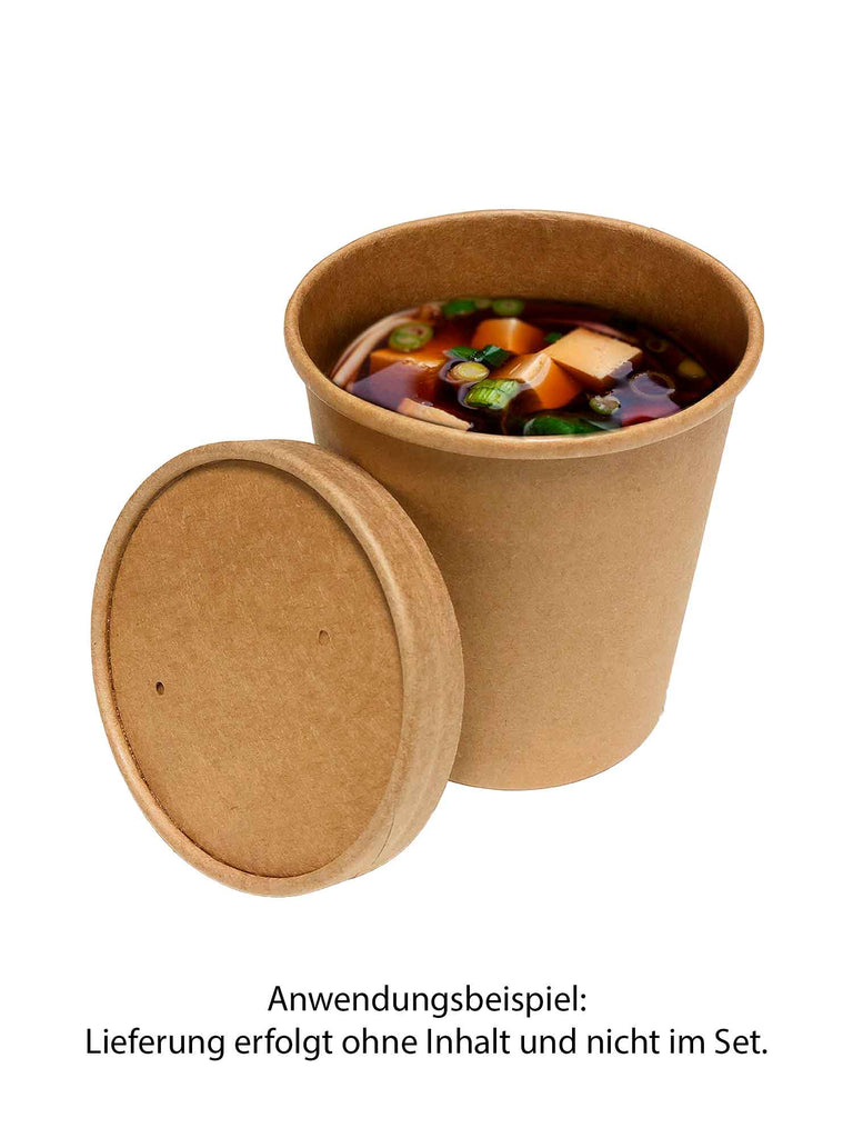 Pappschale Suppe, rund, braun, 450ml