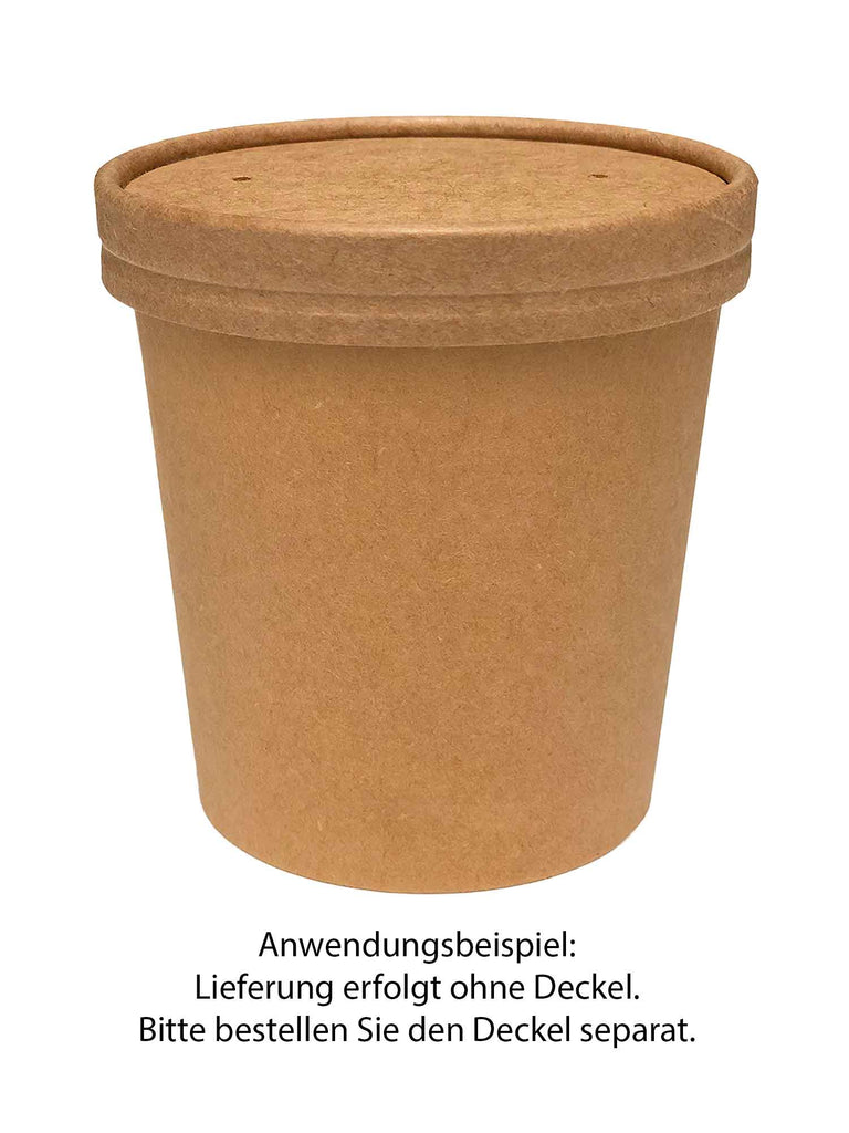 Pappschale Suppe, rund, braun, 450ml