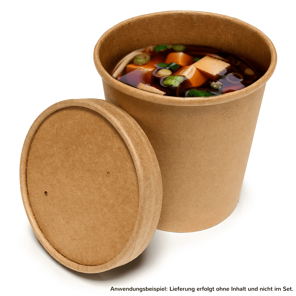 Pappschale Suppe, 450ml, rund, braun, 96 cm