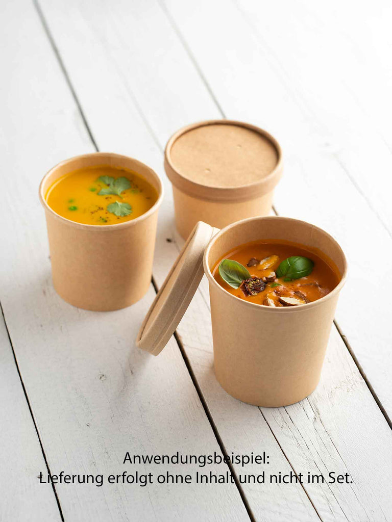 Pappschale Suppe, rund, braun, 250ml