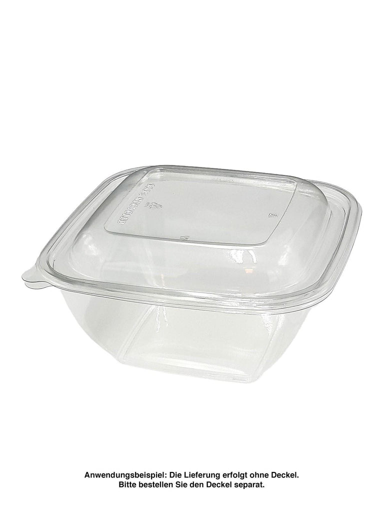 Salatschale, RPET, klar, quadratisch, 1500ml
