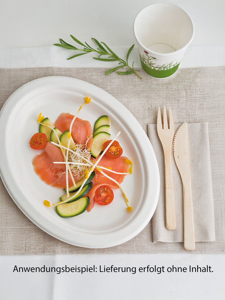 Teller, oval, Bagasse, 190x260mm