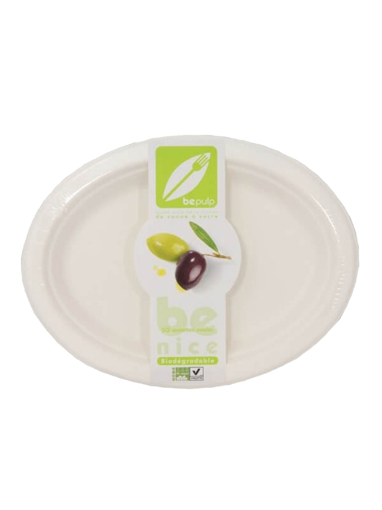 Teller, oval, Bagasse, 190x260mm