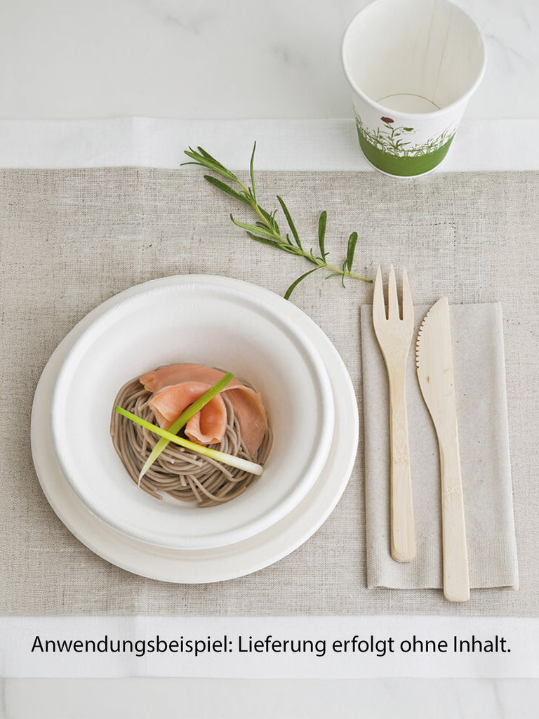 Tiefer Teller, rund, Bagasse, 18cm