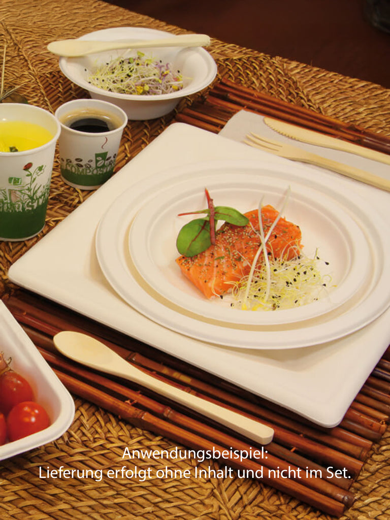 Teller, quadratisch, Bagasse, 260x260mm