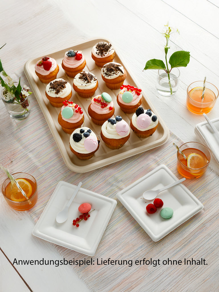 Teller, quadratisch, Bagasse, 150x150mm