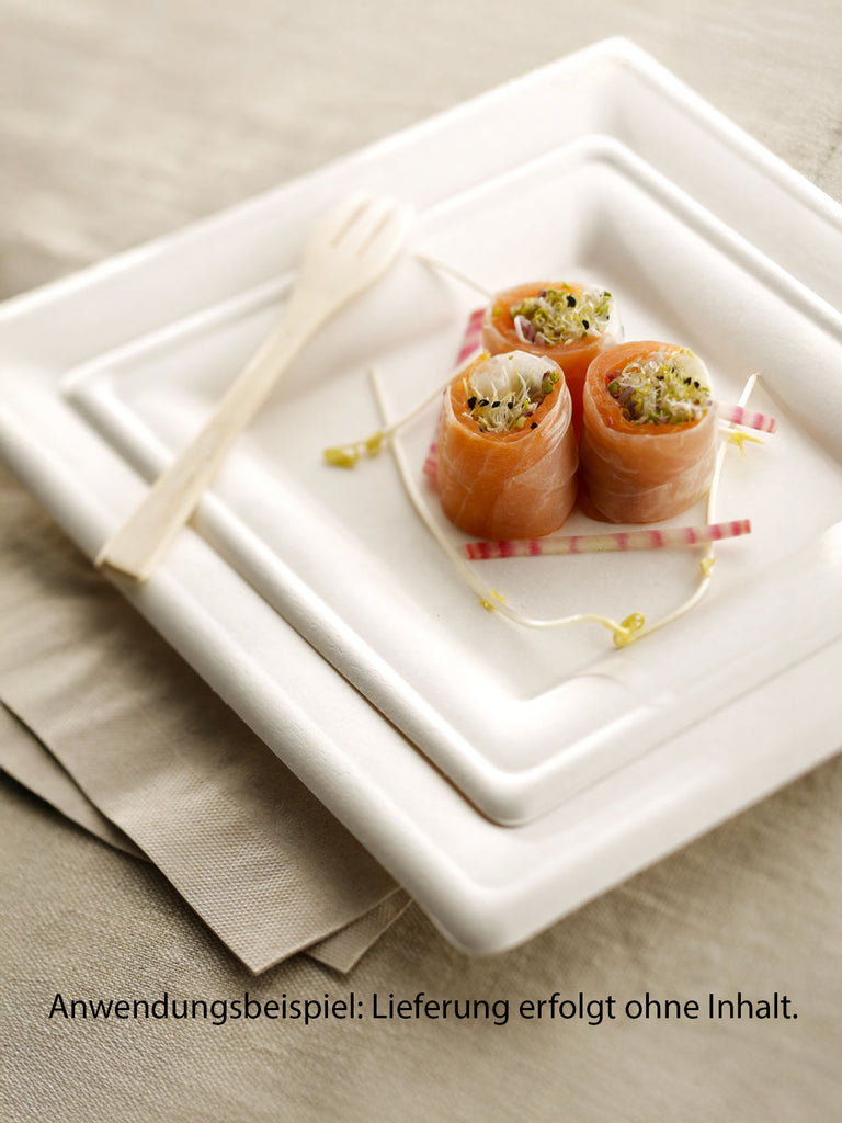 Teller, quadratisch, Bagasse, 150x150mm