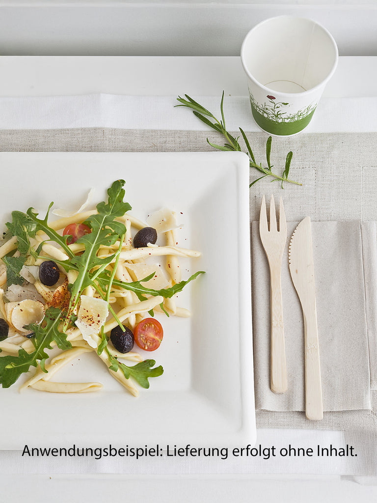 Teller, quadratisch, Bagasse, 200x200mm