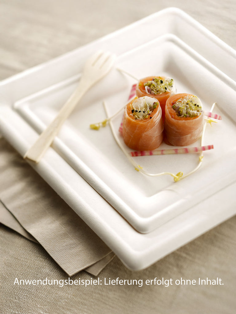 Teller, quadratisch, Bagasse, 200x200mm