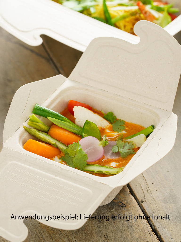 Bio Take-away Box, quadratisch, 500ml