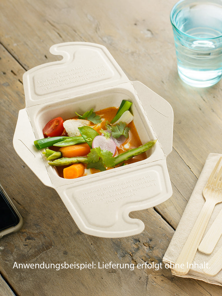 Bio Take-away Box, quadratisch, 500ml