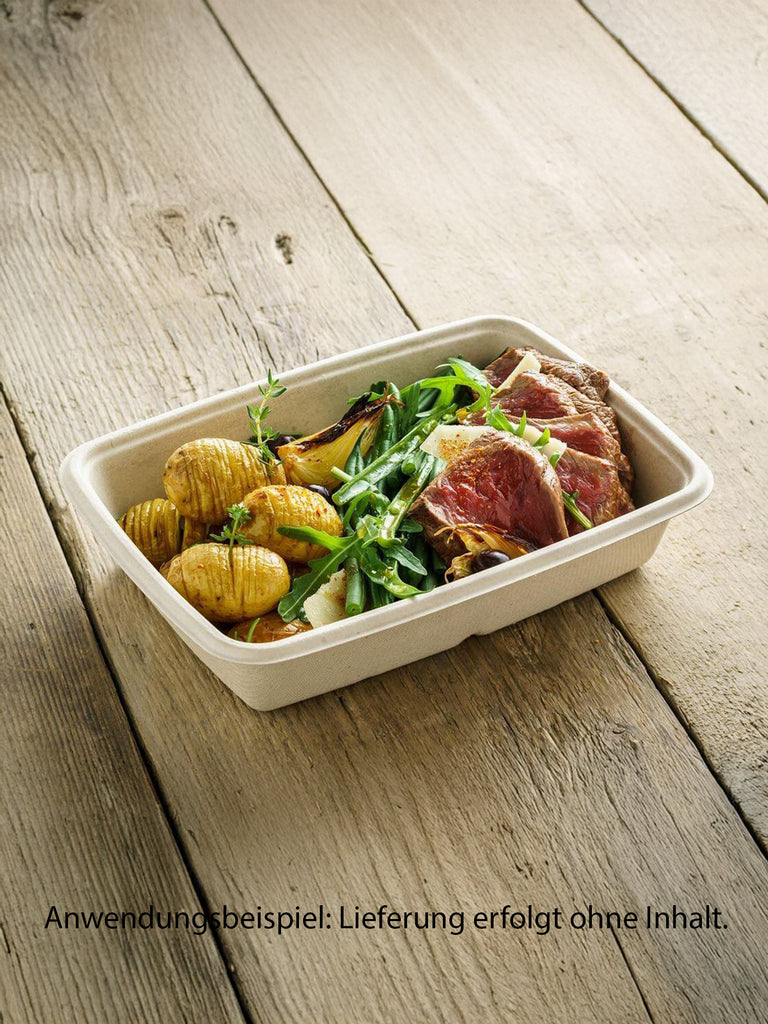 Menüschale "BePulp" m. PLA-Laminierung, rechteckig, 950ml