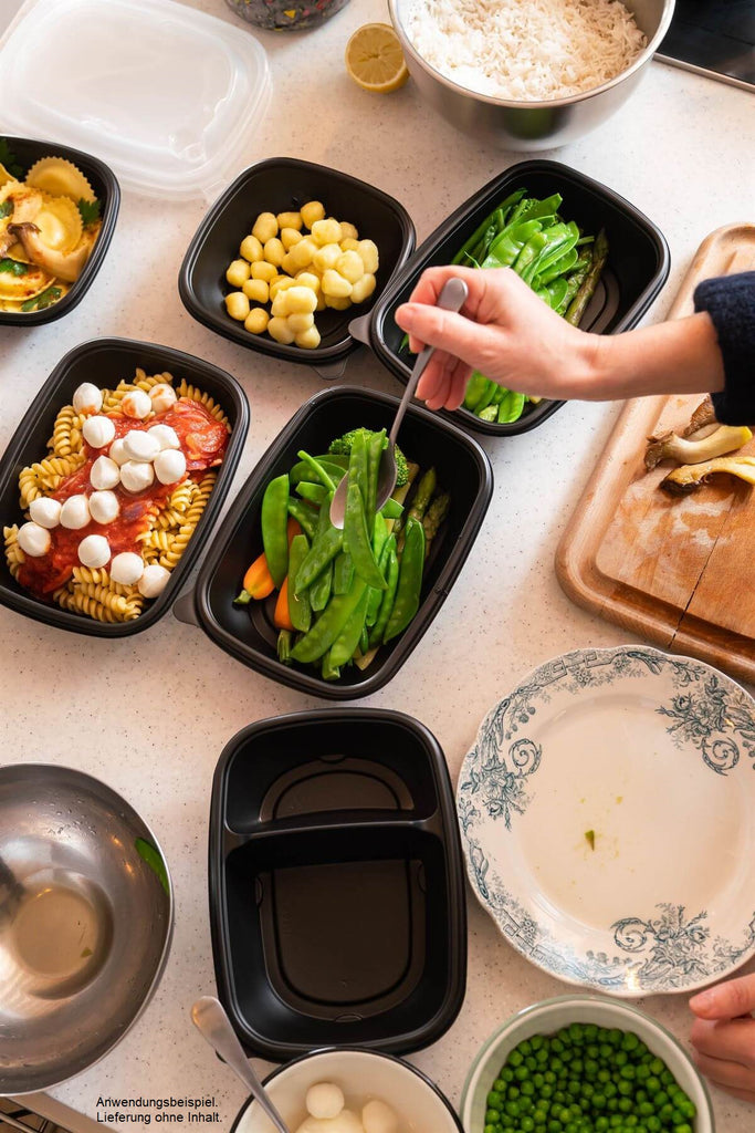 Menüschale mit Deckel, Mehrweg, PP, 900ml (Set 100 Stk.)