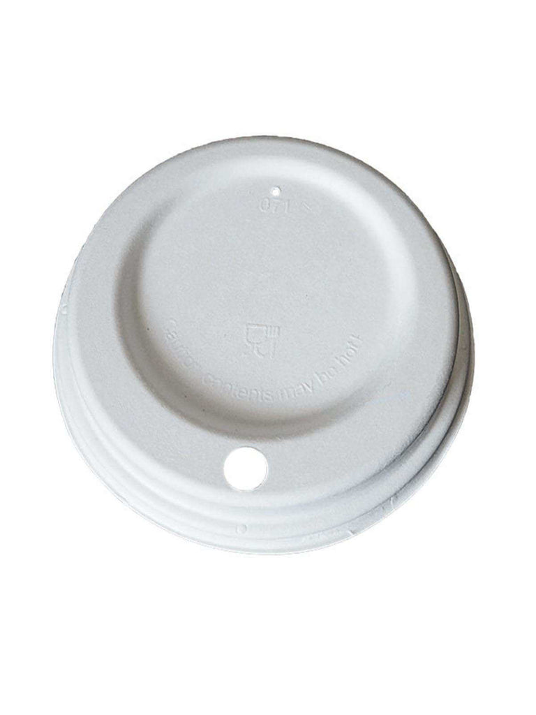 Deckel mit Trinkloch, Bagasse, weiß für 90,0mm