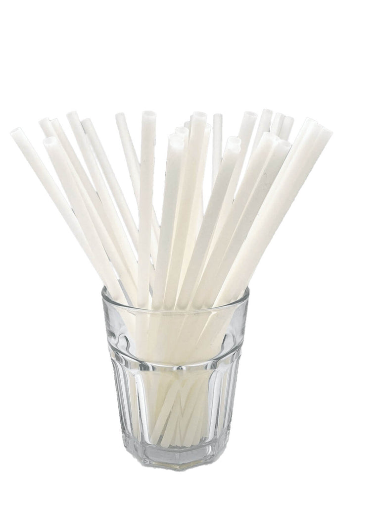 Bio-Trinkhalme, weiß, 200x6mm (3.000 Stk.)